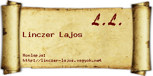 Linczer Lajos névjegykártya